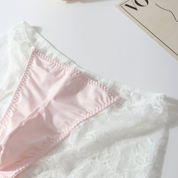 Sissy Pink Cotton Panties for Men, Crossdresser Panty with Bow, Set of 2 - Picture 11 of 12